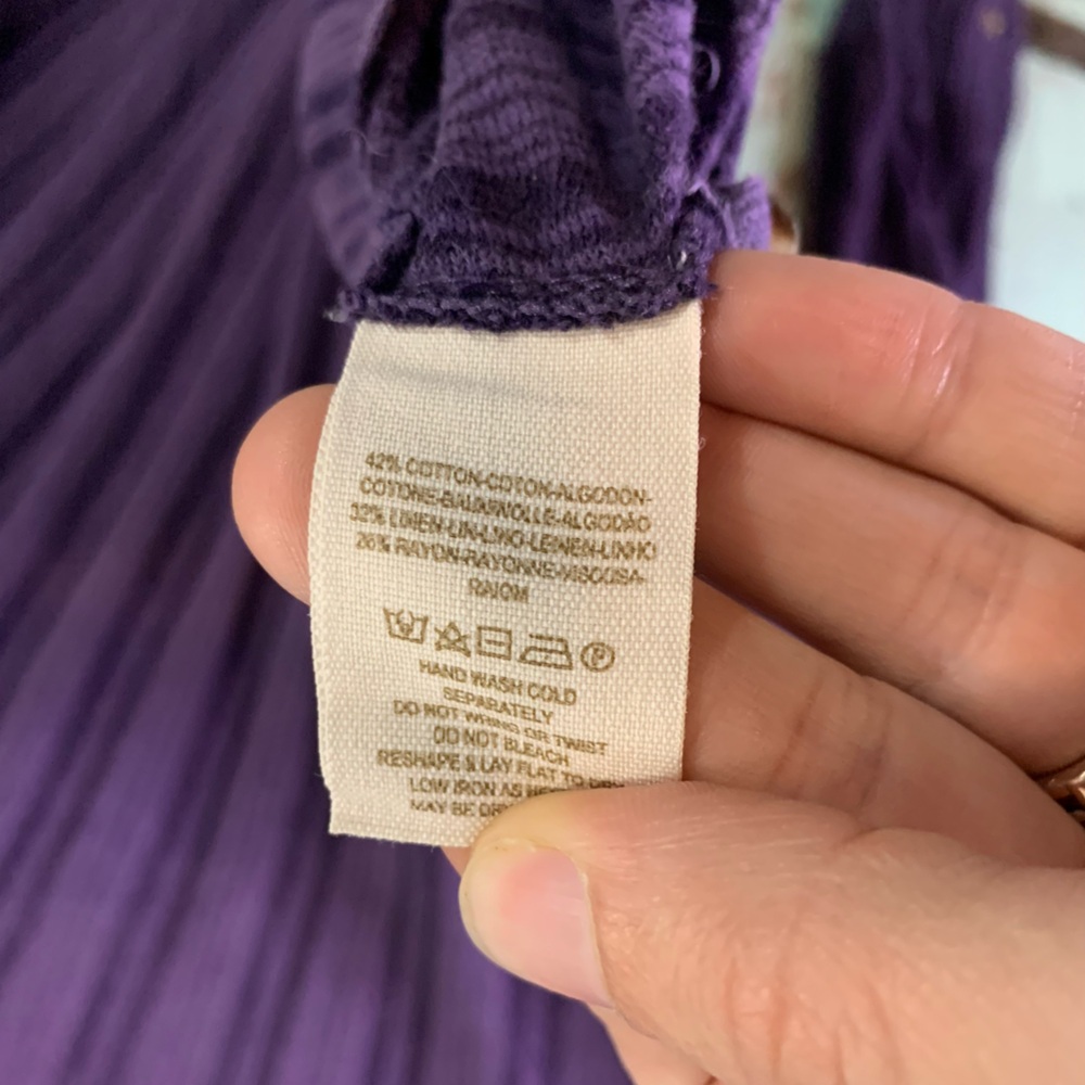 Women’s Free People beach purple striped button-up shirt - Picture 4 of 6